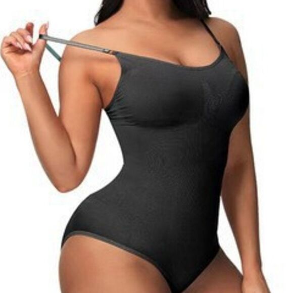 Seamless Scoop Neck Shaping Bodysuit Plus Size White - Picture 8 of 9